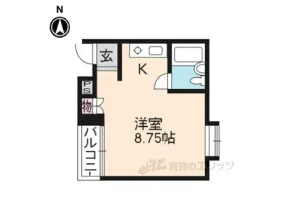 京都BMCアパートメント(ワンルーム/2階)の間取り写真