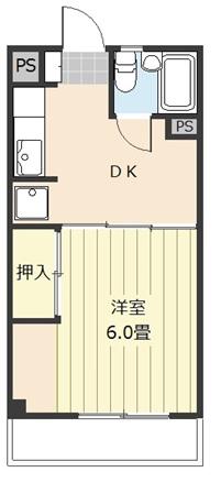 コーポBELL(1DK/5階)の間取り写真
