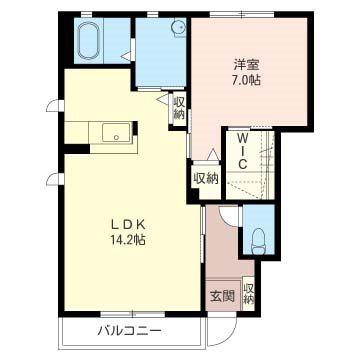 サンロードA(1LDK/1階)の間取り写真