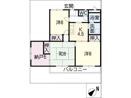 ドゥーロジュマン(3K/2階)の間取り写真