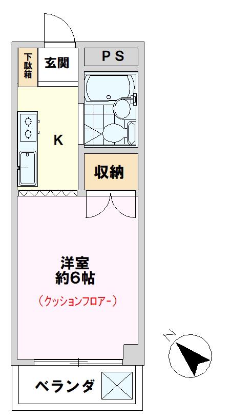 メゾンイケヤ(1K/3階)の間取り写真