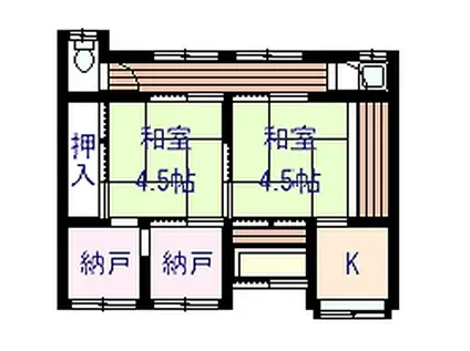 岡山町樋口様(2K/1階)の間取り写真