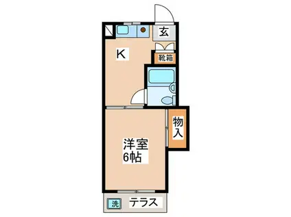 小島ハイツ2号(1K/2階)の間取り写真