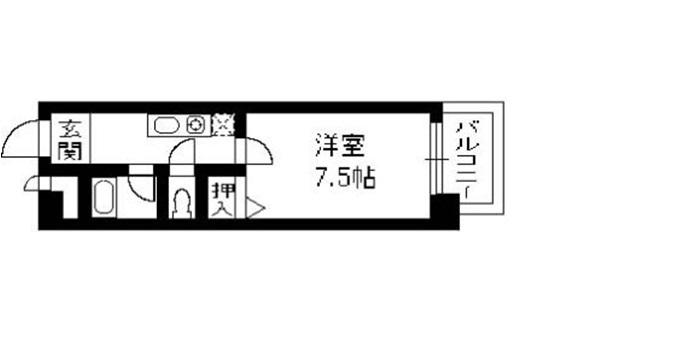 グリーンコートランザン(1K/4階)の間取り写真