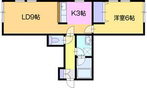 カーサスニップ(1LDK/1階)の間取り写真