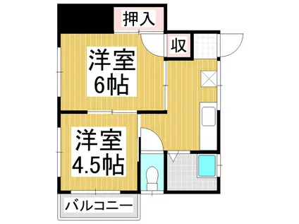 コーポノース(2K/2階)の間取り写真