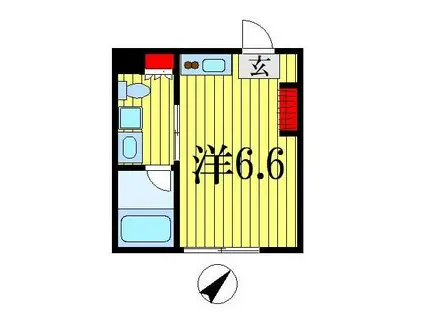 都町BOX(ワンルーム/1階)の間取り写真