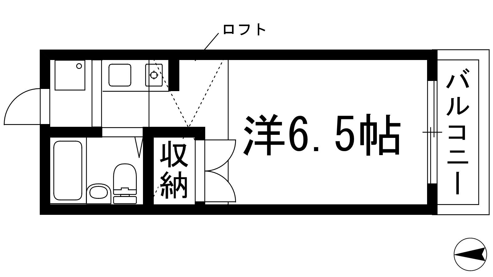 エスケーハイツ(ワンルーム/2階)の間取り写真