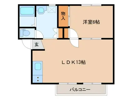 レジデンスボナール(2DK/2階)の間取り写真