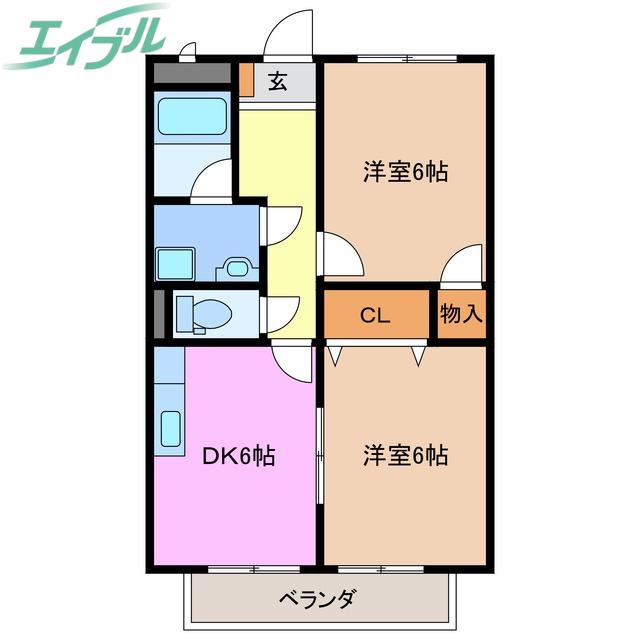 グランメールときわ(2DK/1階)の間取り写真