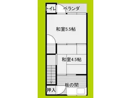 西田アパート(2K/2階)の間取り写真