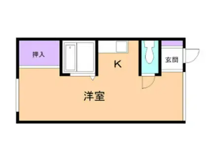 メゾン白樺(ワンルーム/1階)の間取り写真