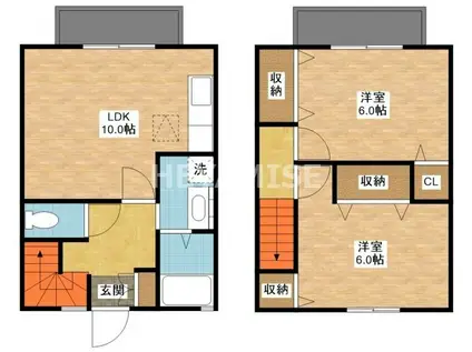 セジュール松尾(2LDK/1階)の間取り写真