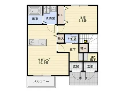 シエナ フローラ II番館(1LDK/1階)の間取り写真