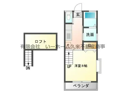メゾンドヒルII(1K/2階)の間取り写真
