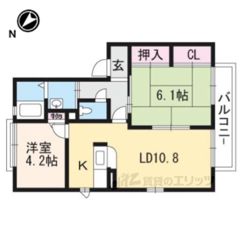 シャーメゾンVENT(2LDK/2階)の間取り写真