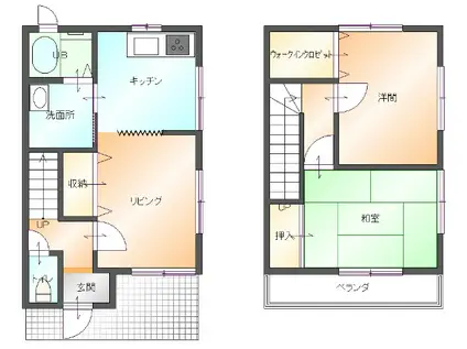 メゾネット・マリーン(2LDK/1階)の間取り写真