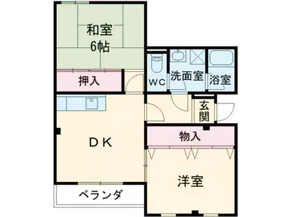 シティハウスCOZY(2DK/4階)の間取り写真