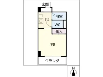 ハウスソヨカゼ(1K/3階)の間取り写真