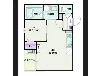 JACK KOMOTOHOMMACHI I(1LDK/2階)の間取り写真