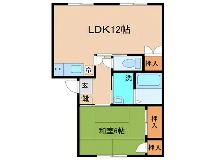 フレグランス芳仙(1LDK/2階)の間取り写真