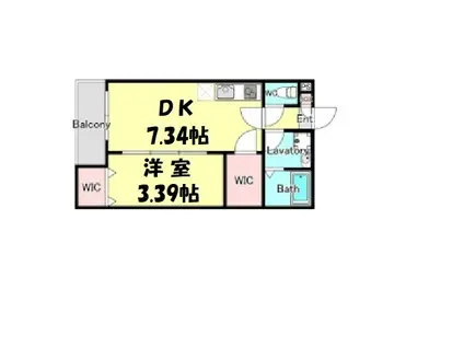 ラ北春日部(1DK/1階)の間取り写真