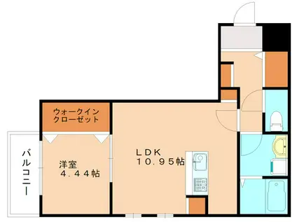 グランドプレミアム三萩野(1LDK/1階)の間取り写真