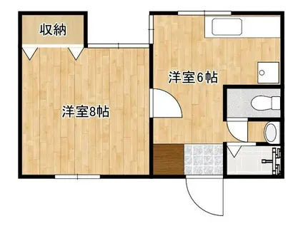 アパルトメント GARO(1DK/2階)の間取り写真