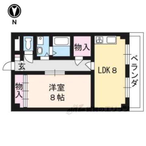エントピア嵐山(1LDK/4階)の間取り写真