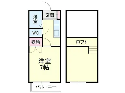 ビバリーハウス早出 B棟(1K/1階)の間取り写真