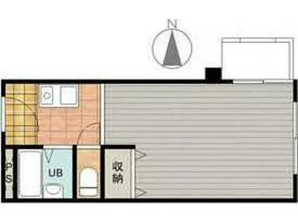 クローバーMオザキ(1K/2階)の間取り写真