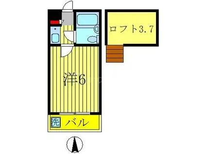 ジュネパレス新松戸第32(1K/1階)の間取り写真