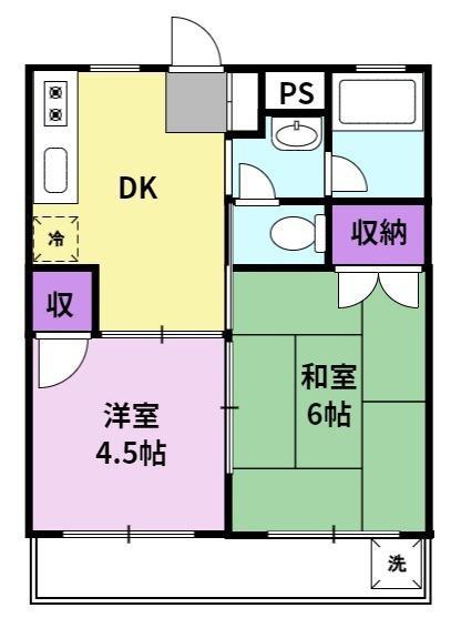 コーポレーティッドナカシマ(2DK/2階)の間取り写真