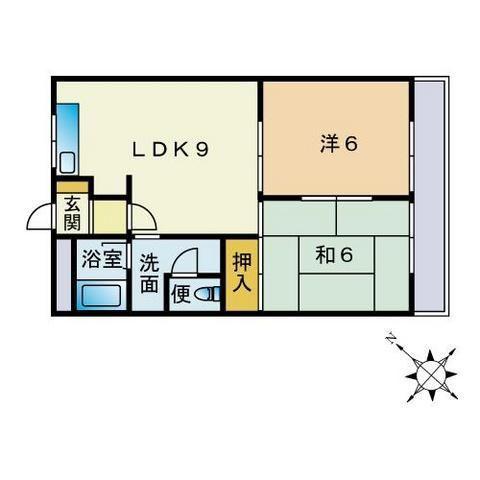 エイトハウスB(2DK/1階)の間取り写真