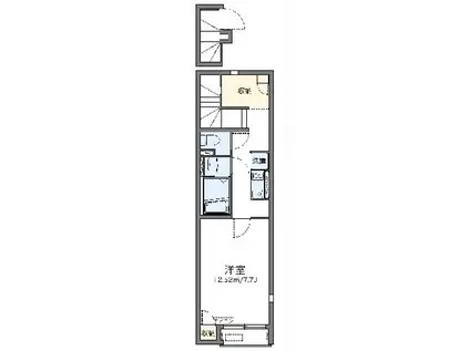 レオネクストクエスタ(1K/2階)の間取り写真