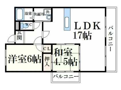 ルークレジデンス姫路II(2LDK/3階)の間取り写真
