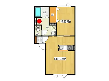 PRIMEMAISON(1LDK/2階)の間取り写真