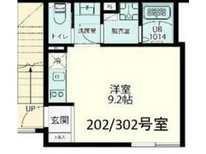 FOLS CLASS 四谷三丁目(1K/3階)の間取り写真