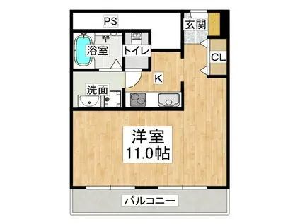 学園西カレッジハイツ(1K/5階)の間取り写真