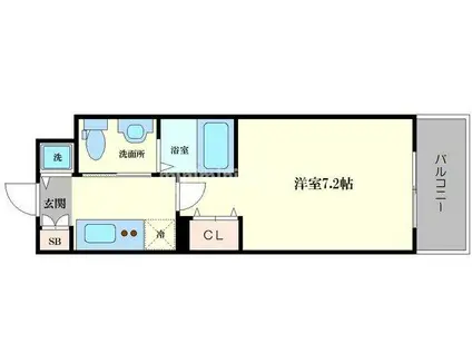 グランルージュ中之島南(1K/10階)の間取り写真