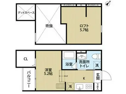ラ・ブラン(1K/1階)の間取り写真