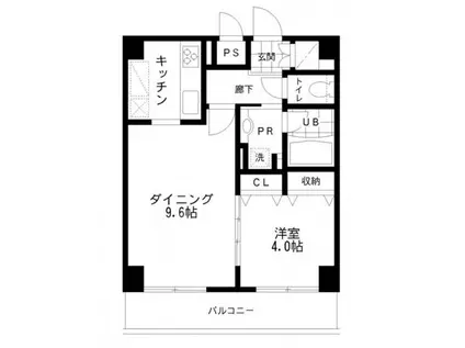 レジディア文京本郷II(1LDK/14階)の間取り写真