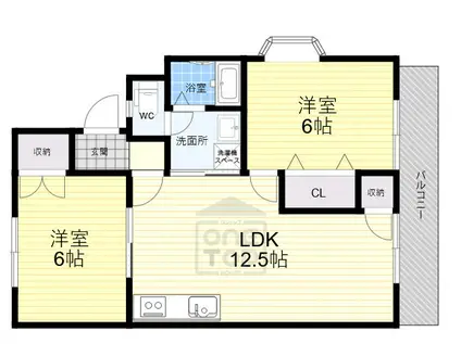 エレガンツァカーサ(2LDK/2階)の間取り写真