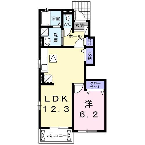 グリーンヴィレッヂ(1LDK/1階)の間取り写真