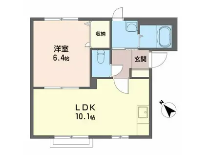 メゾン・ド・ソレイユ(1LDK/1階)の間取り写真