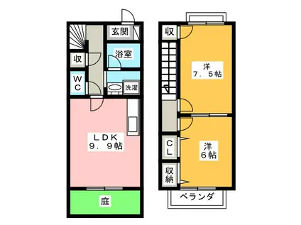 BRANCHER&AII(2LDK/1階)の間取り写真