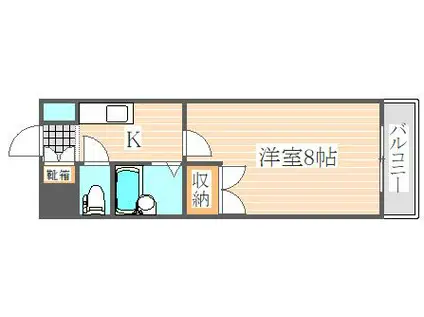 リファレンス県庁口(1K/4階)の間取り写真