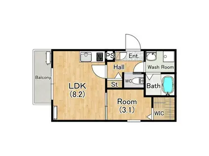 ジーメゾン名古屋松下クレスト(1LDK/2階)の間取り写真