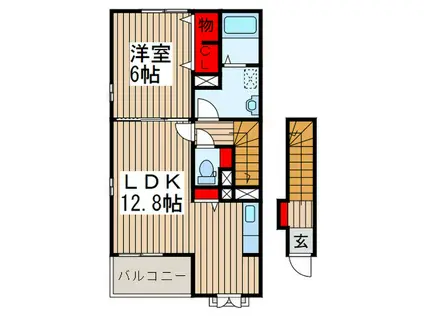 ローレルIII(1LDK/2階)の間取り写真