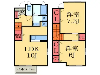 メゾン N・K・S(2LDK/1階)の間取り写真